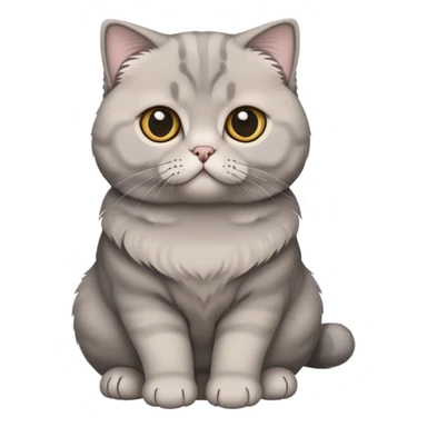 Grey Scottish fold cat with folded ears sticker