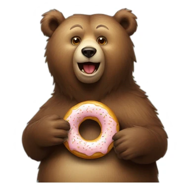 bear eating an donnut sticker