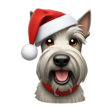 Scottish terrier dog with a santa hat  sticker