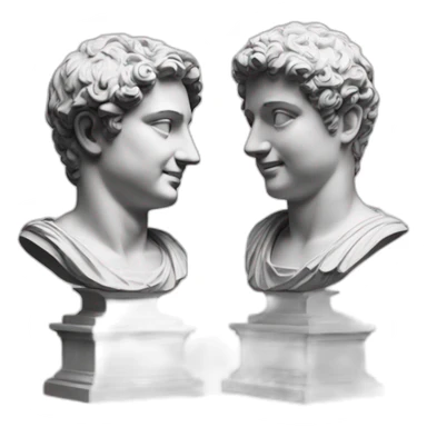 two friends roman statues sticker