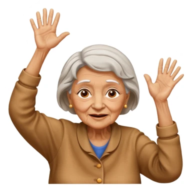 Old lady hands up raise the roof dancing  sticker