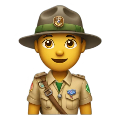 Scout avec son staff sticker