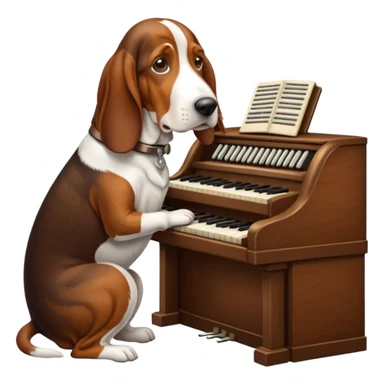 bassethound playing hammond sticker