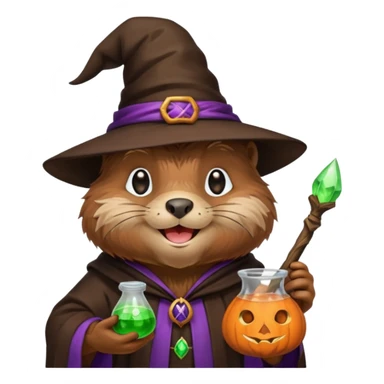 beaver in role witch sticker