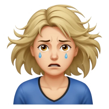 sad lady running sticker
