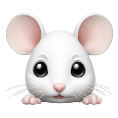 Cute little white mouse with kissy face sticker