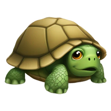 Sad turtle hiding in shell sticker