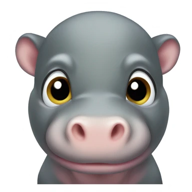 baby pygmy hippo face sticker
