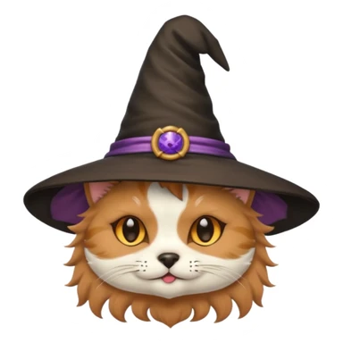 cat/dog combined with cute witch hat sticker