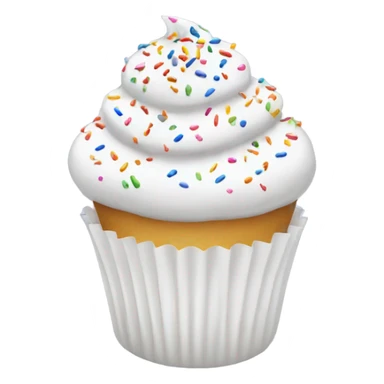 White cupcake with sprinkles  sticker