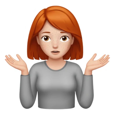 girl shrugging with 6 over one hand and 7 over the other hand sticker