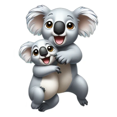 Dancing koala and its baby sticker