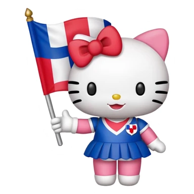 My melody hello kitty holding Dominican flag sticker