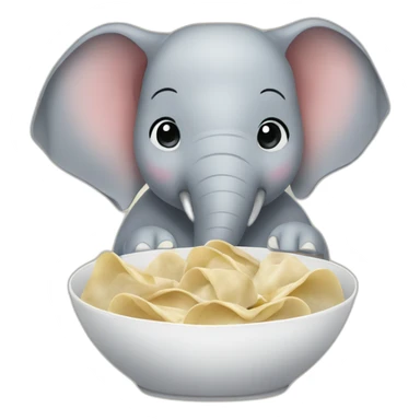 Elephant eat dumplings sticker