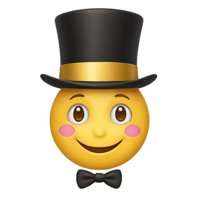 A yellow emoji with a top hat on sticker