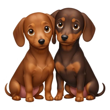 Two dachshunds in love with each other  sticker