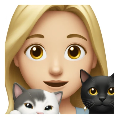 girl with black and white cat sticker