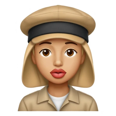 Lip sucked in, backwards hat on sticker