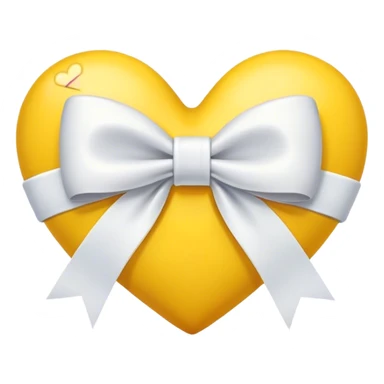 Yellow heart white bow sticker