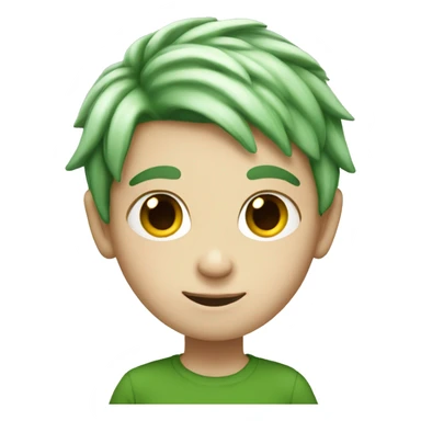 Boy Green Fairy, white skin, green hair sticker