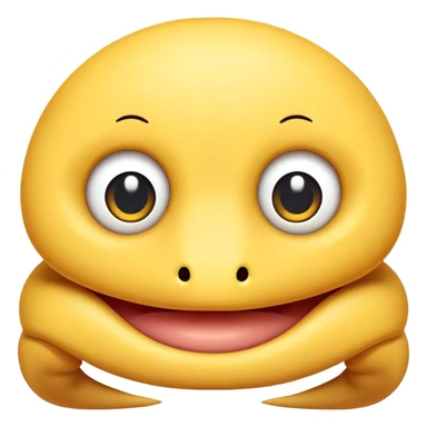 yellow earthworm face sticker