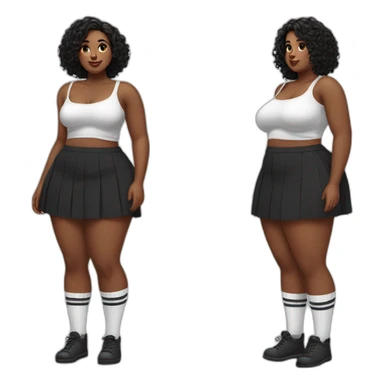curvy-beauty-black-lifted-skirt-white-knickers-and-long-socks sticker
