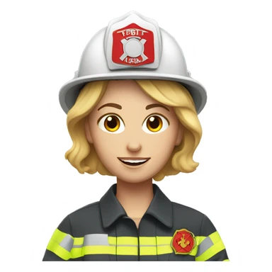 White woman fire fighter in love sticker