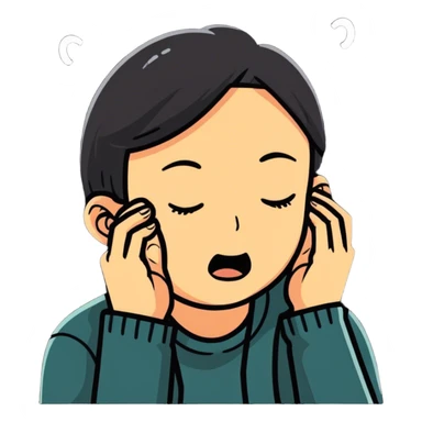 Personne qui a mal aux oreilles à cause du sons sticker