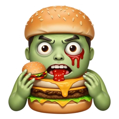 Fat zombie eating one burger sticker