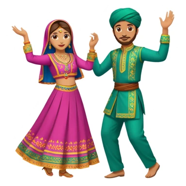 pakistani dancing man and woman fully clothed full body sticker