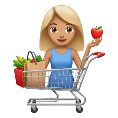 woman with shopping cart sticker