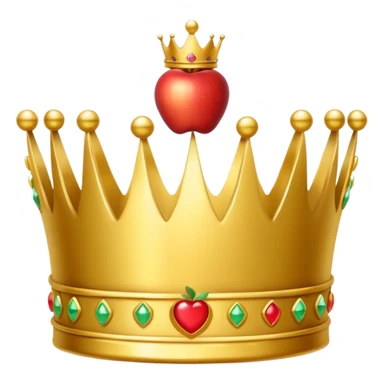 A crown emoji in the style of Apple emoji with a handle. sticker