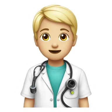 child with phonendoscope sticker