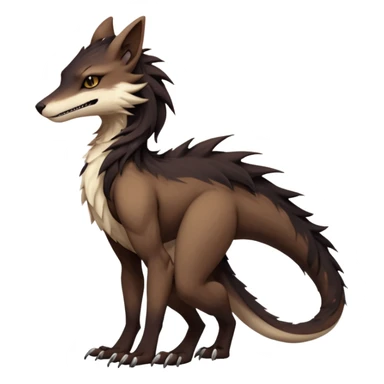 Brown and beige badass elegant wild beautiful natural cute badass epic exotic anthro modern furry sergal-vernid-creature, full body, dark-brown-black-gradient pretty hair, aesthetic, art by LiLaiRa, art by art by Falvie sticker