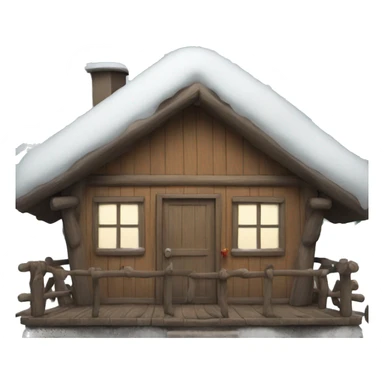 Cabin with snow on the roof sticker