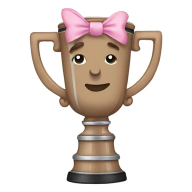 brown stanley cup with a cute pink bow sticker