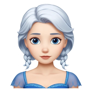 Эльза холодное сердце белые волосы голубое платье  sticker