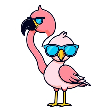 Flamingo with sunglasses sticker