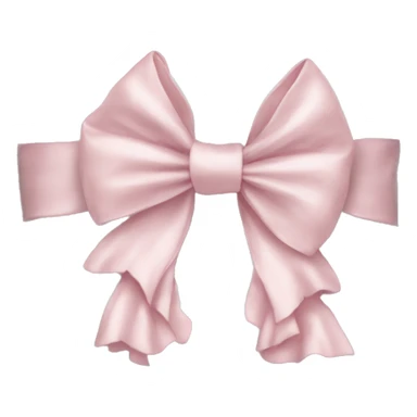 White silk pillow with ruffles and light pink bow sticker