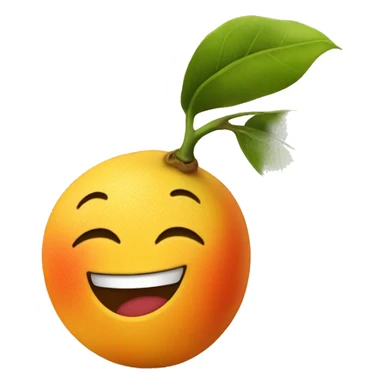 smiling appricot fruit sticker