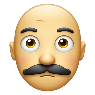 Bored face with mustache  sticker