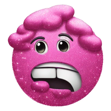 pink glittery rubbish sticker