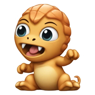 Baby fighting dinosaur sticker