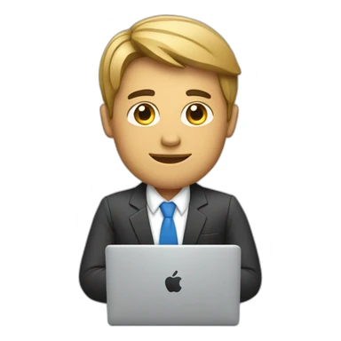 Business man working on a MacBook  sticker