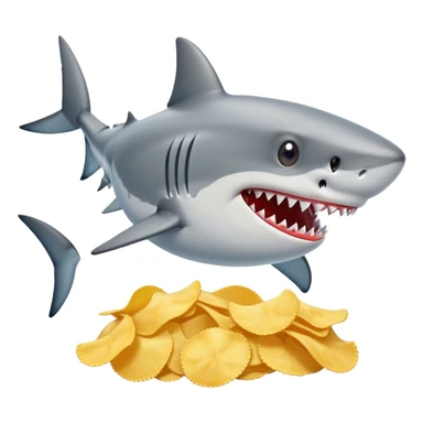 Shark eating chips sticker