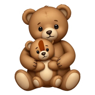 Teddy hugging another teddy sticker