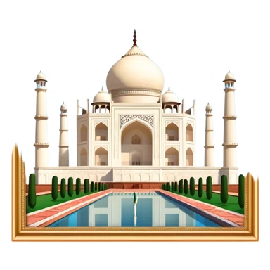 Taj Mahal surrounded by text brackets  sticker