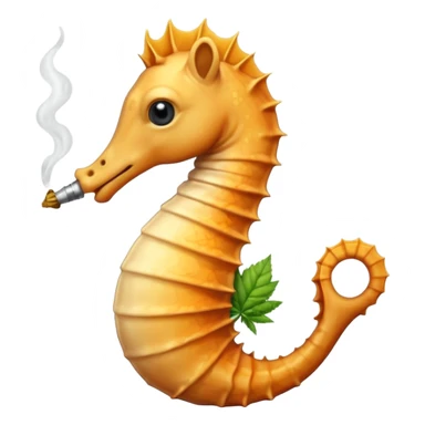 Relaxed seahorse smoking weed  sticker
