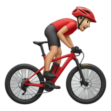 Mountainbiker with red Bike sticker
