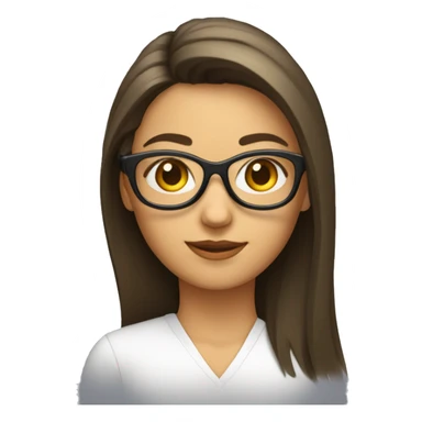 Una mujer con pelo por el cuello flequillo y gafas sticker